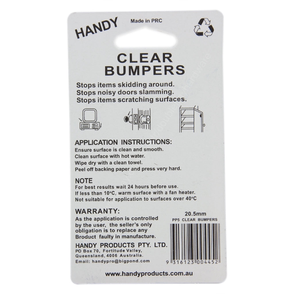 HANDY Stick On Clear Bumpers Silicon Dot 20.5mm Stop Skidding Slamming PP5