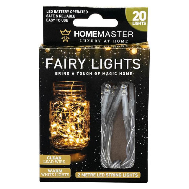 20 LED Battery Fairy Lights Warm White 2M