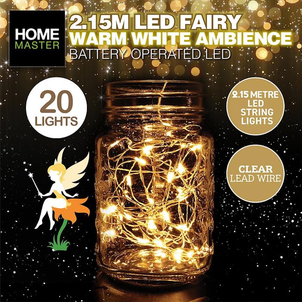 20 LED Battery Fairy Lights Warm White 2M