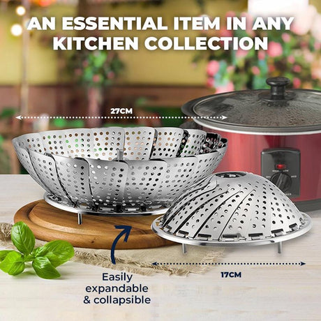 HOME MASTER Stainless Steel Steamer Basket 27cm 250967