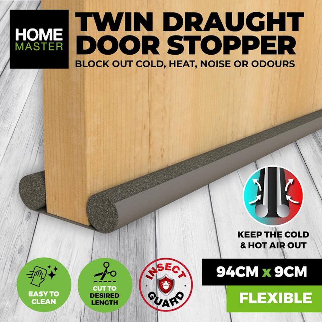 HOME MASTER Twin Draught Stopper 94cm Gray 237890