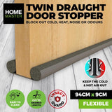 HOME MASTER Twin Draught Stopper 94cm Gray 237890