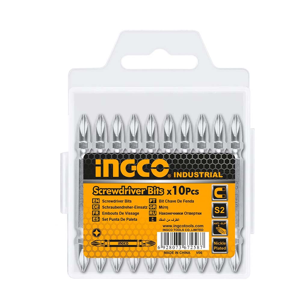 INGCO PH2 Screwdriver Bits Set Double End 10Pcs