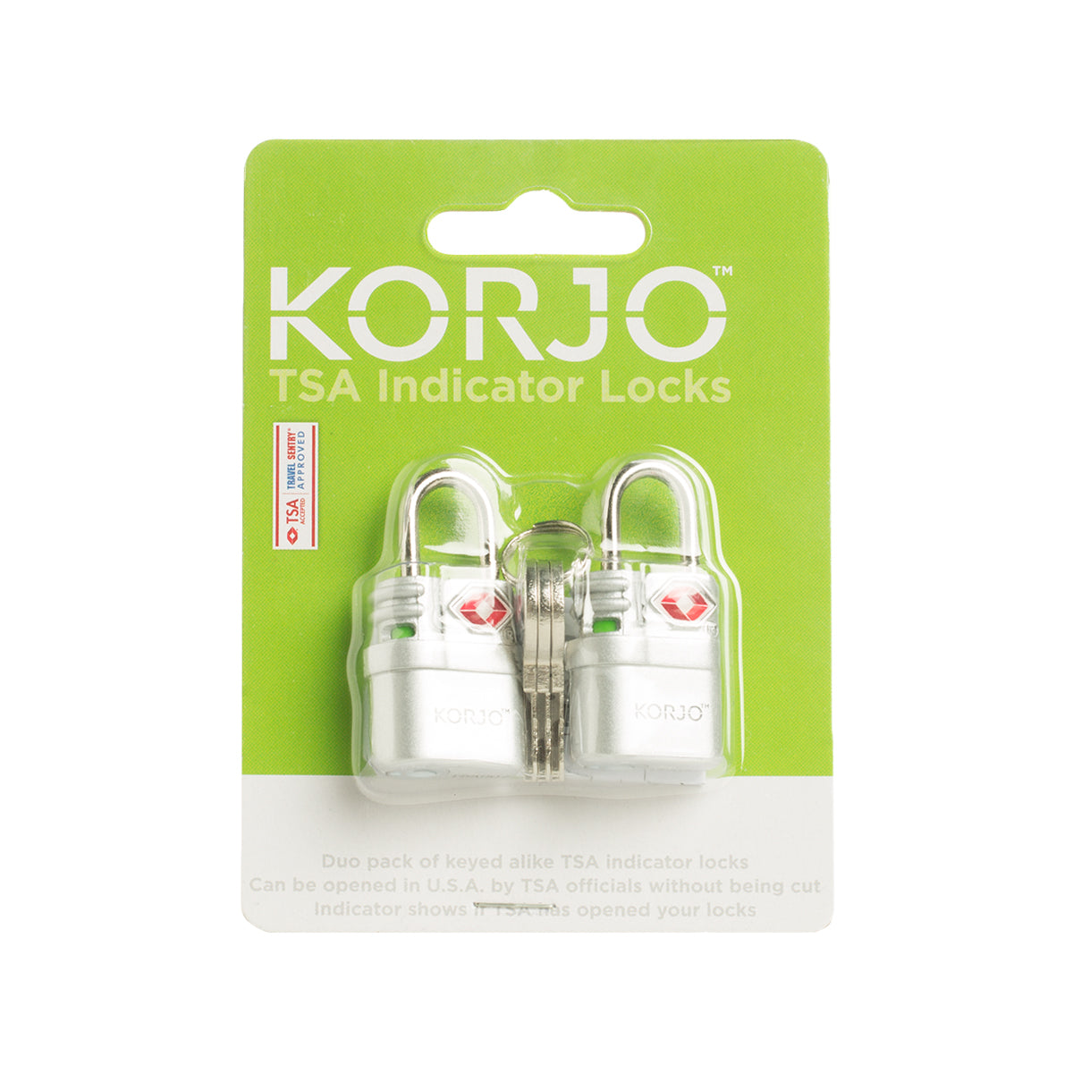 KORJO 2 Luggage Locks TSA Luggage Locks with Indicator TSALL