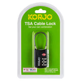 KORJO TSA Flexicable Travel Luggage Lock TSA FC