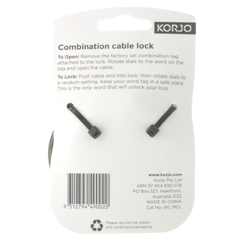 KORJO Wordlock Mini Cable Lock WL MCL