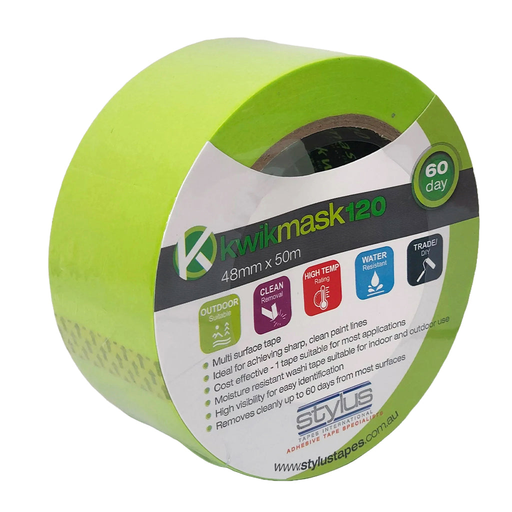 Kwikmask 120 Green 60 Day Masking Tape 48mm X 50m 8297