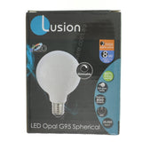 Lusion G95 Spherical LED Light Bulb E27 240V 8W Opal W/W 20980