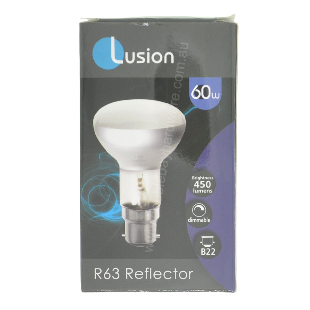 LUSION R63 Reflector Incandescent Light Bulb B22 240V 60W 30709