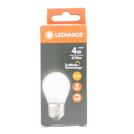 Ledvance Fancy Round LED Light Bulb E27 240V 4W W/W Pearl