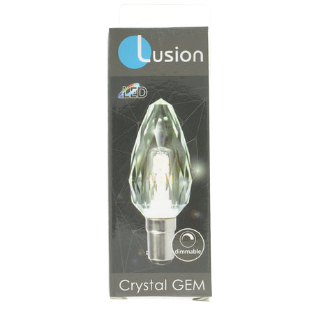 Lusion Candle Crystal GEM LED Light Bulb B15 240V 4W W/W 20277