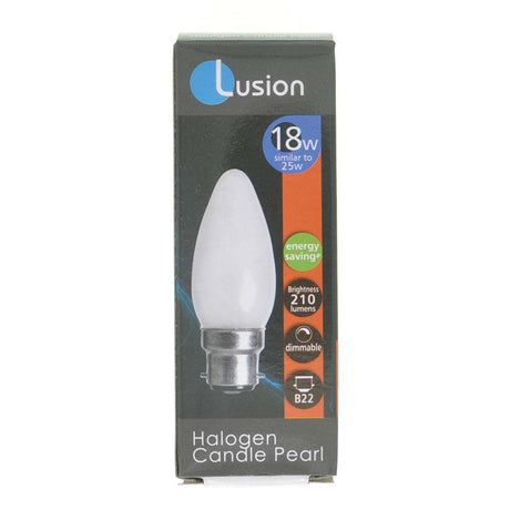 Lusion Candle Halogen Light Bulb B22 240V 18W Pearl 30101