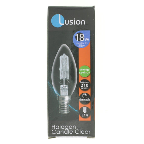 Lusion Candle Halogen Light Bulb E14 240V 18W Clear 30108