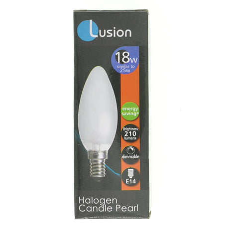 Lusion Candle Halogen Light Bulb E14 240V 18W Pearl 30109