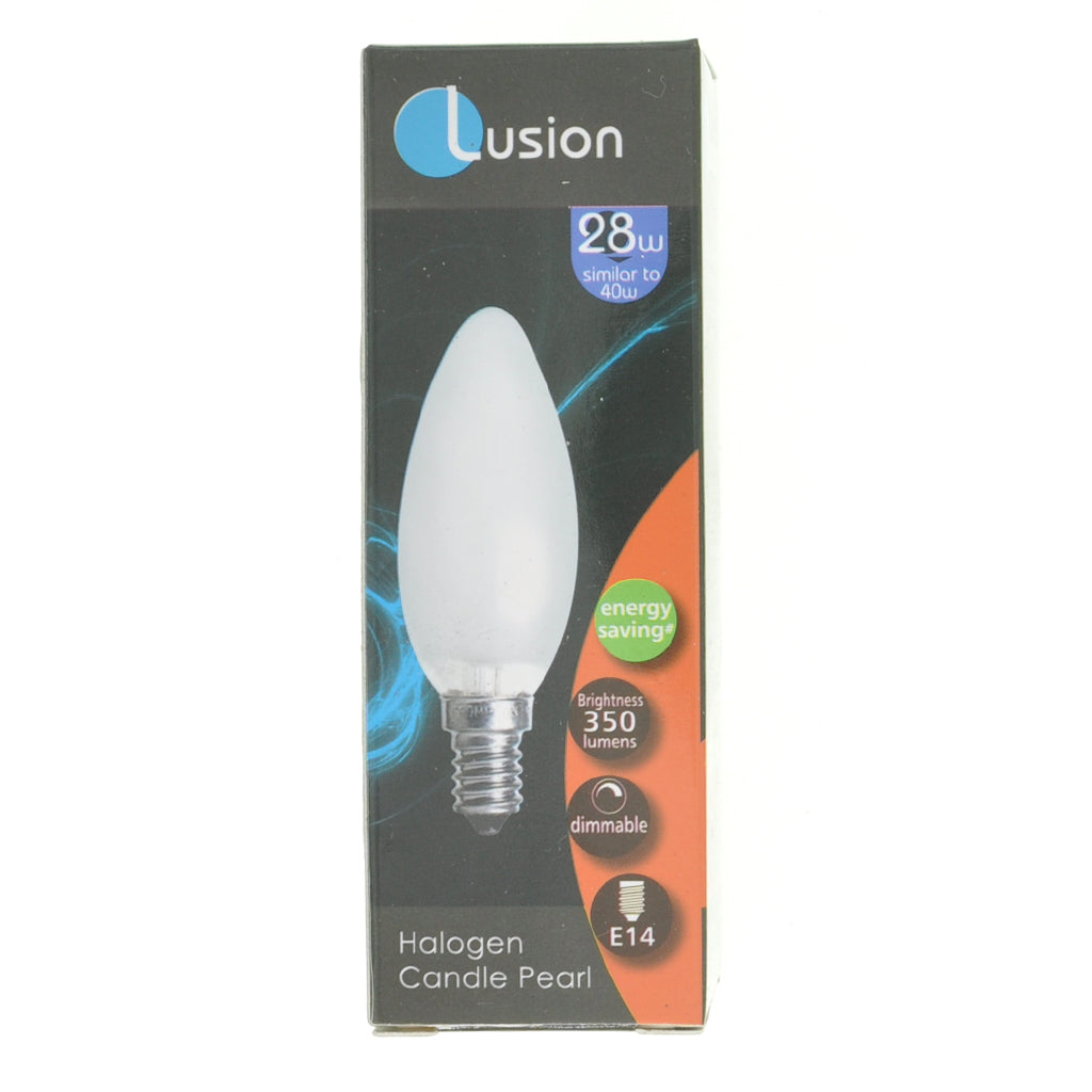 Lusion Candle Halogen Light Bulb E14 240V 28W Pearl 30111