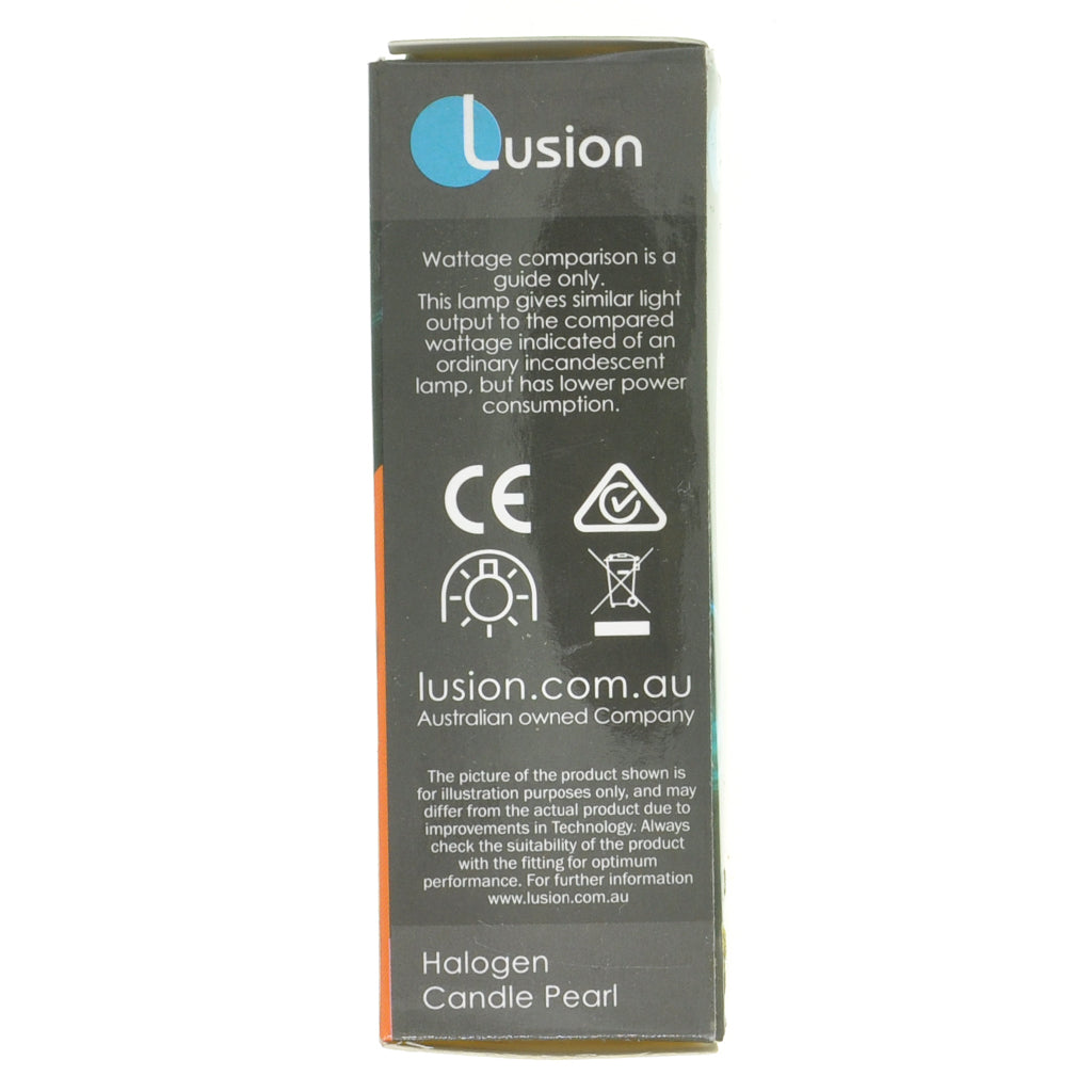 Lusion Candle Halogen Light Bulb E27 240V 18W Pearl 30105