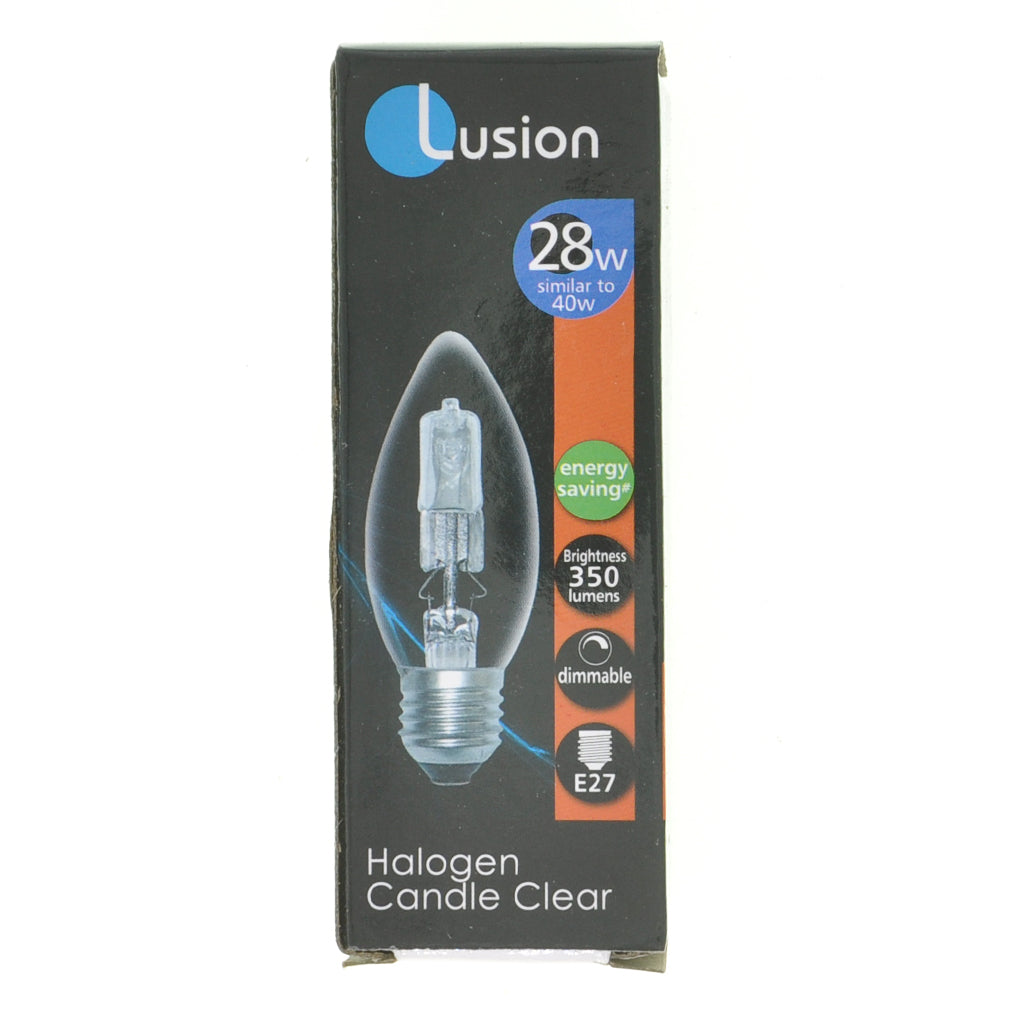 Lusion Candle Halogen Light Bulb E27 240V 28W Clear 30106