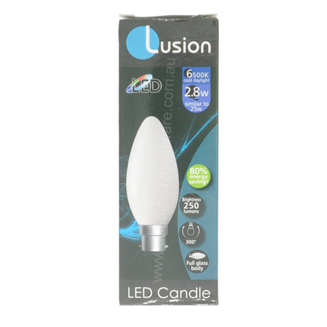 Lusion Candle LED Light Bulb B22 240V 2.8W Pearl C/DL 20215