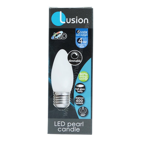 Lusion Candle LED Light Bulb E27 240V 4W Pearl C/DL 20271