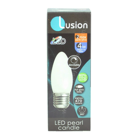 Lusion Candle LED Light Bulb E27 240V 4W Pearl W/W 20256