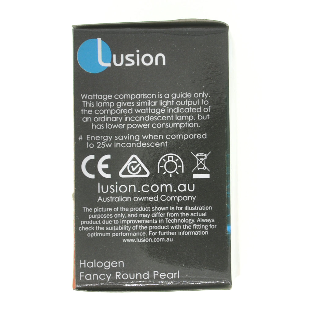 Lusion Fancy Round Halogen Light Bulb B15 240V 18W Pearl 30213