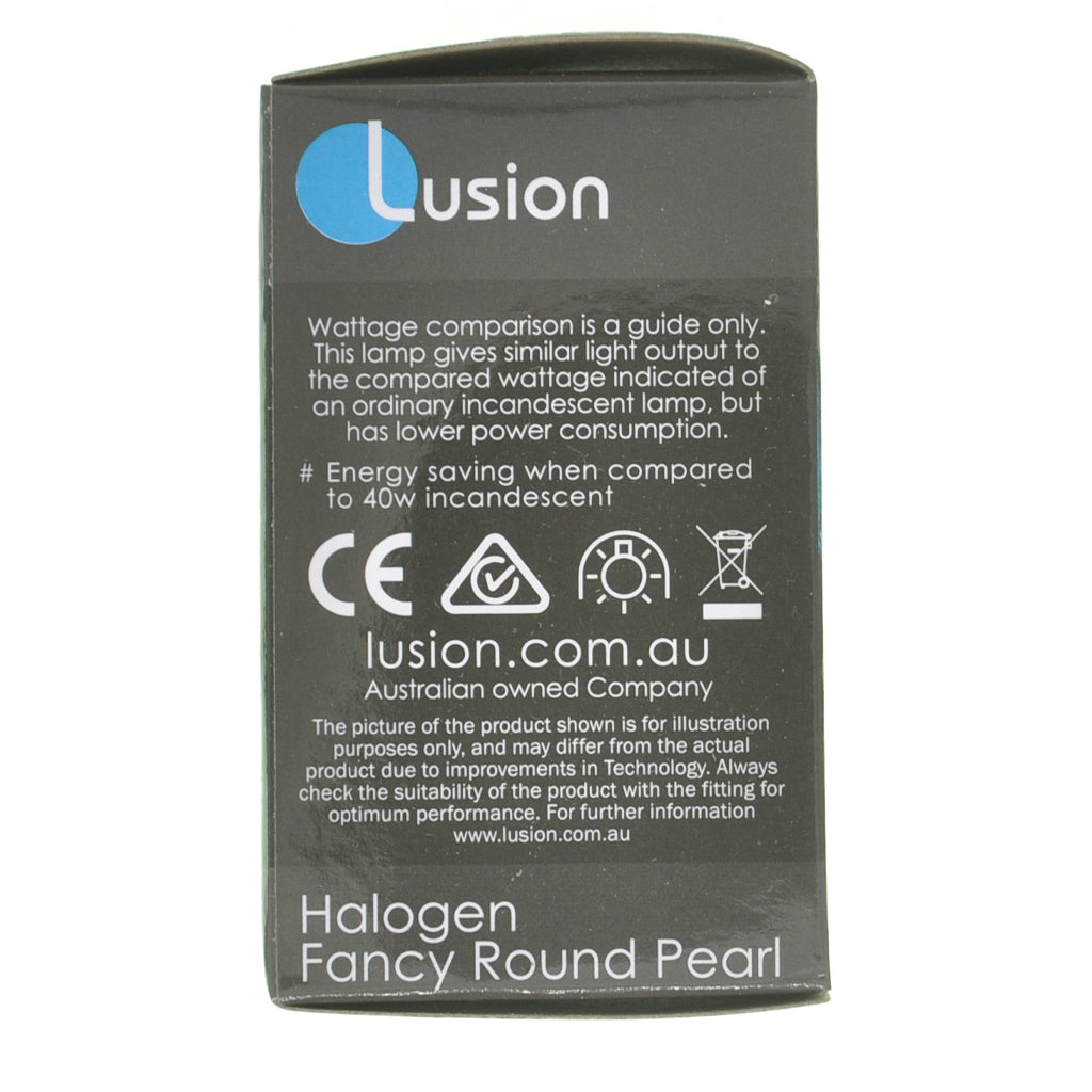 Lusion Fancy Round Halogen Light Bulb B15 240V 28W Pearl 30215