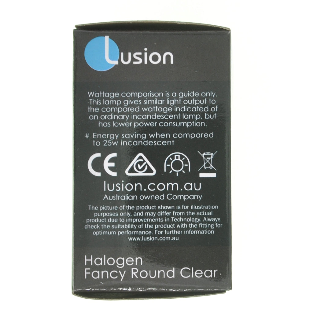 Lusion Fancy Round Halogen Light Bulb B22 240V 18W Clear 30200