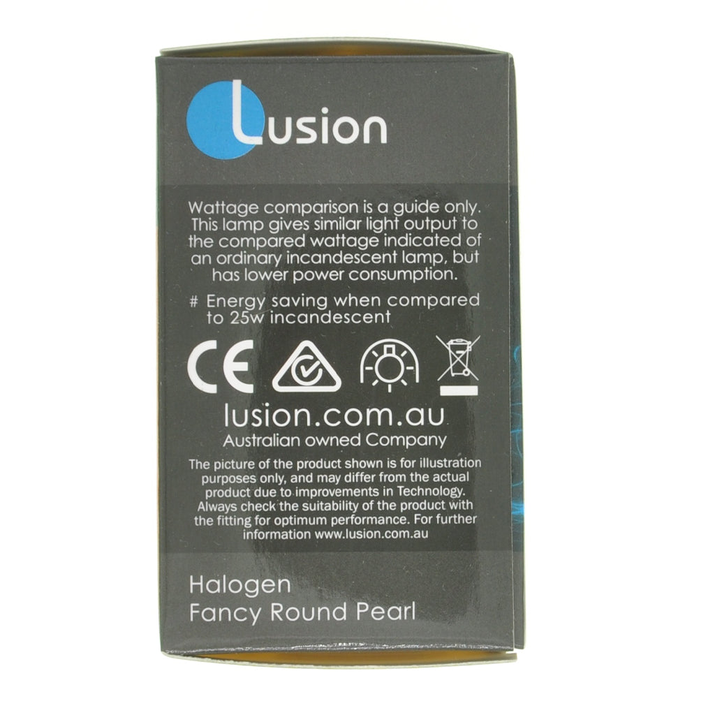 Lusion Fancy Round Halogen Light Bulb B22 240V 18W Pearl 30201