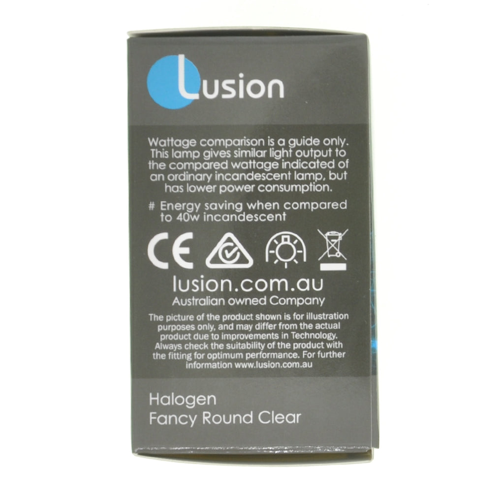 Lusion Fancy Round Halogen Light Bulb B22 240V 28W Clear 30202