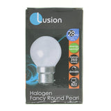 Lusion Fancy Round Halogen Light Bulb B22 240V 28W Pearl 30203