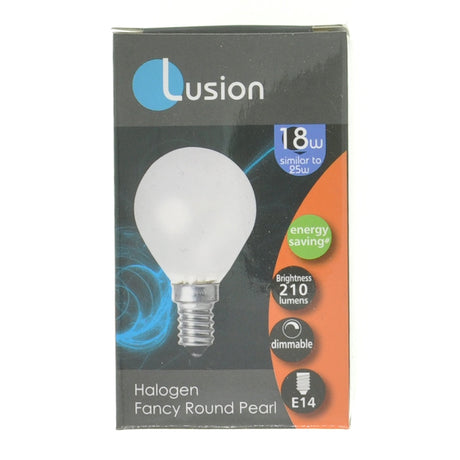 Lusion Fancy Round Halogen Light Bulb E14 240V 18W Pearl 30209