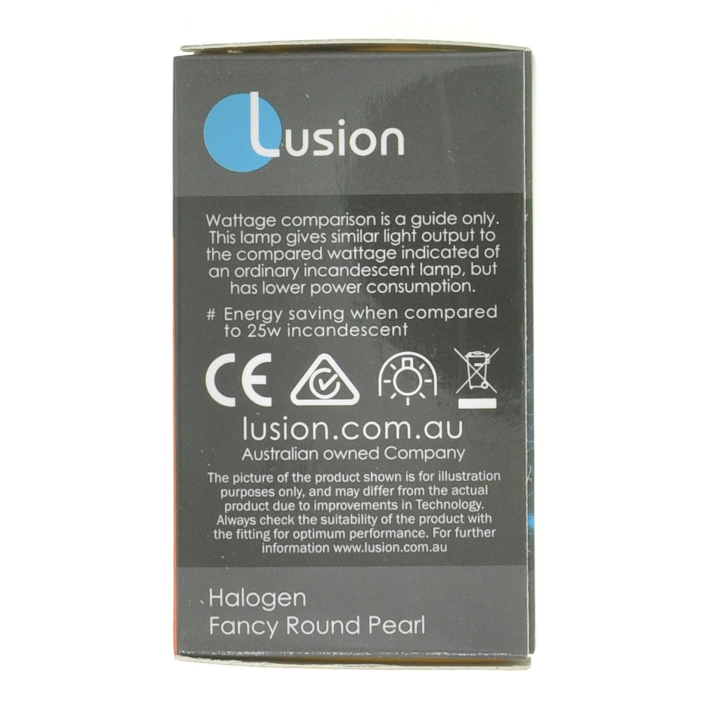 Lusion Fancy Round Halogen Light Bulb E14 240V 18W Pearl 30209