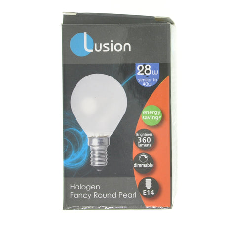 Lusion Fancy Round Halogen Light Bulb E14 240V 28W Pearl 30211