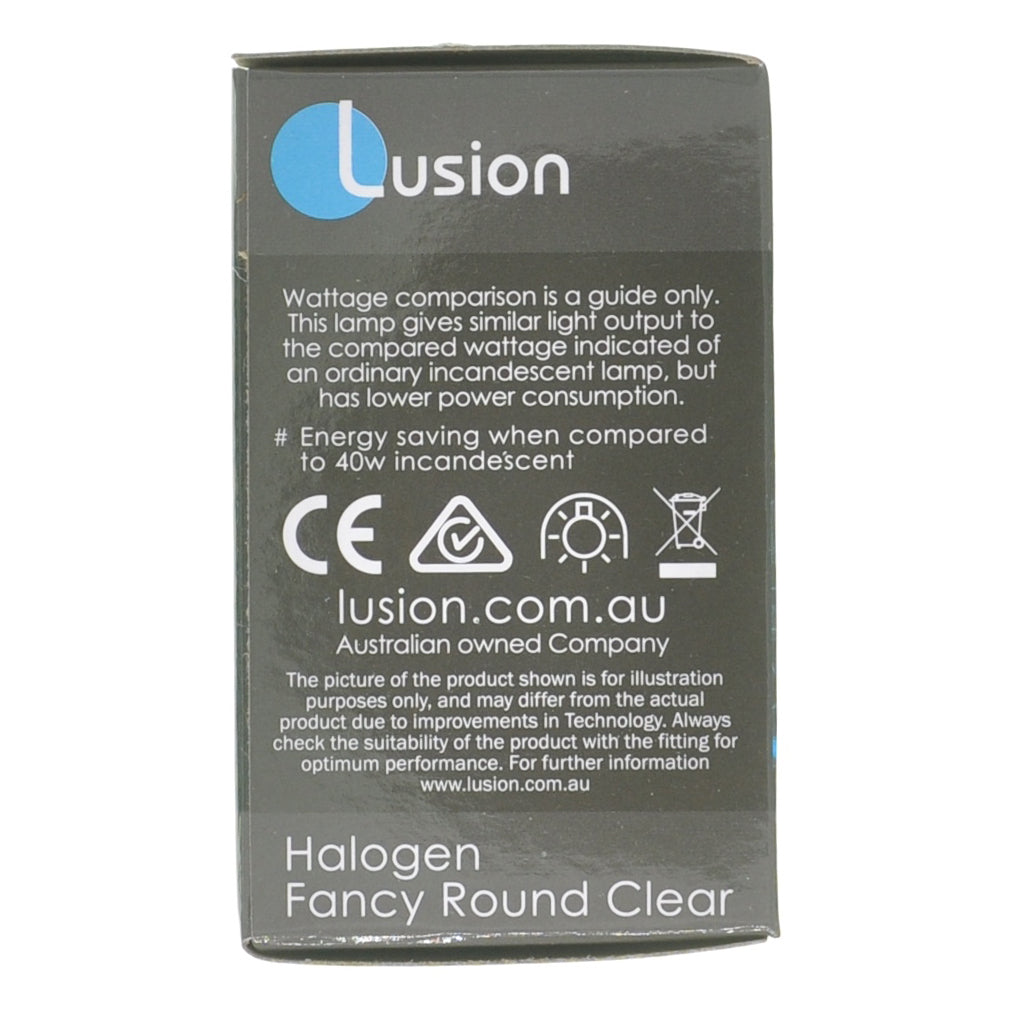 Lusion Fancy Round Halogen Light Bulb E27 240V 28W Clear 30206