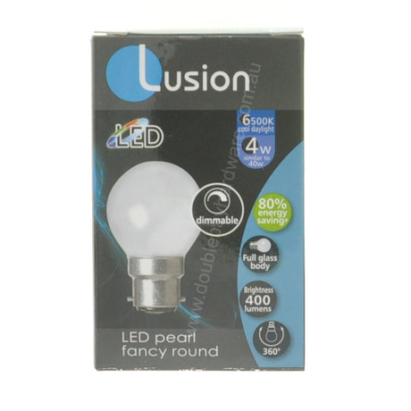 Lusion Fancy Round LED Light Bulb B22 240V 4W Pearl C/DL 20266