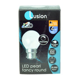 Lusion Fancy Round LED Light Bulb B22 240V 4W Pearl W/W 20262