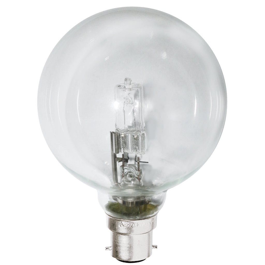 Lusion G125 Spherical Halogen Light Bulb B22 240V 53W(75W) Clear 30308