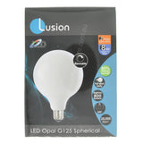 Lusion G125 Spherical LED Light Bulb E27 240V 8W W/W Opal 20982