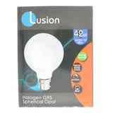 Lusion G95 Spherical Halogen Light Bulb B22 240V 42W Opal 30306