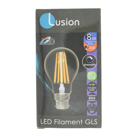 Lusion GLS Filament LED Light Bulb B22 8W W/W 20509