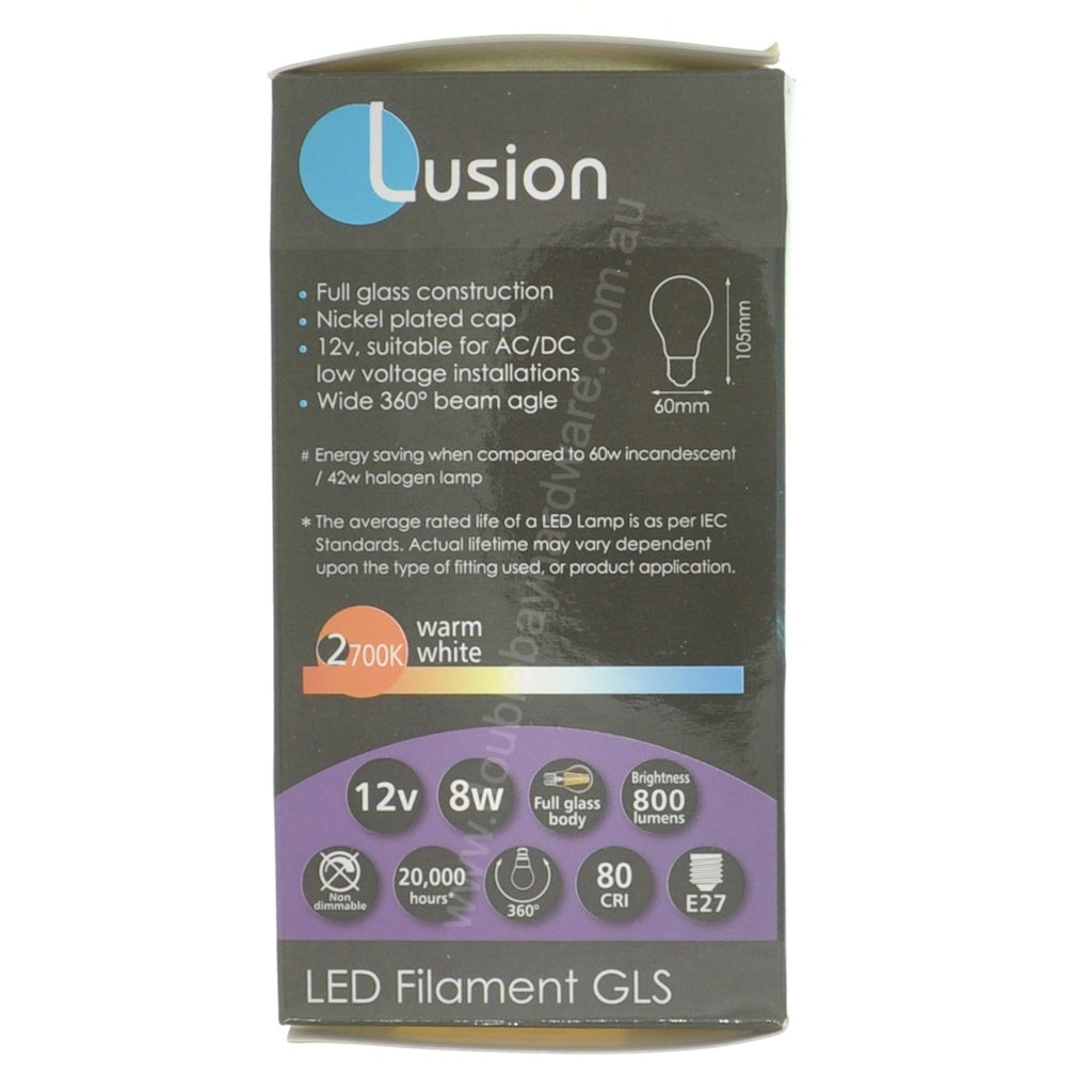 gls led light bulb E27 12V 8W warm white