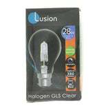 Lusion GLS Halogen Light Bulb B22 240V 28W Clear 30020