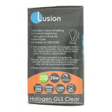 Lusion GLS Halogen Light Bulb B22 240V 28W Clear 30020