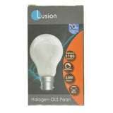 Lusion GLS Halogen Light Bulb B22 240V 70W Pearl 30027