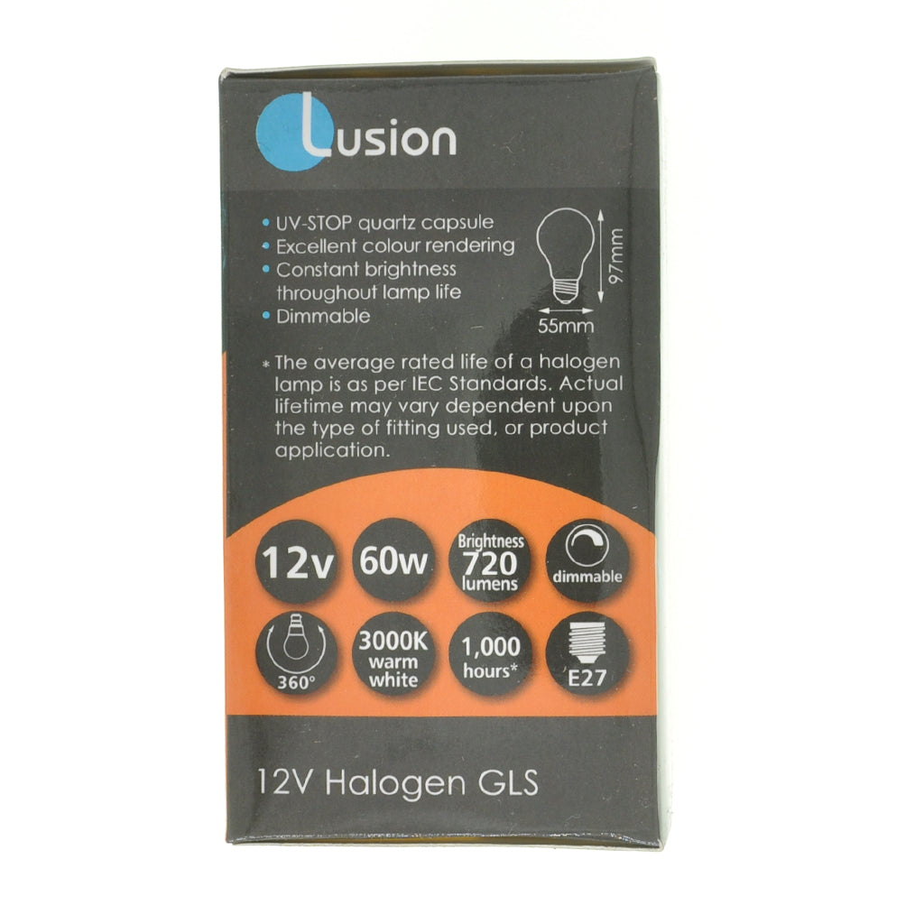 Lusion GLS Halogen Light Bulb E27 12V 60W Clear 30060