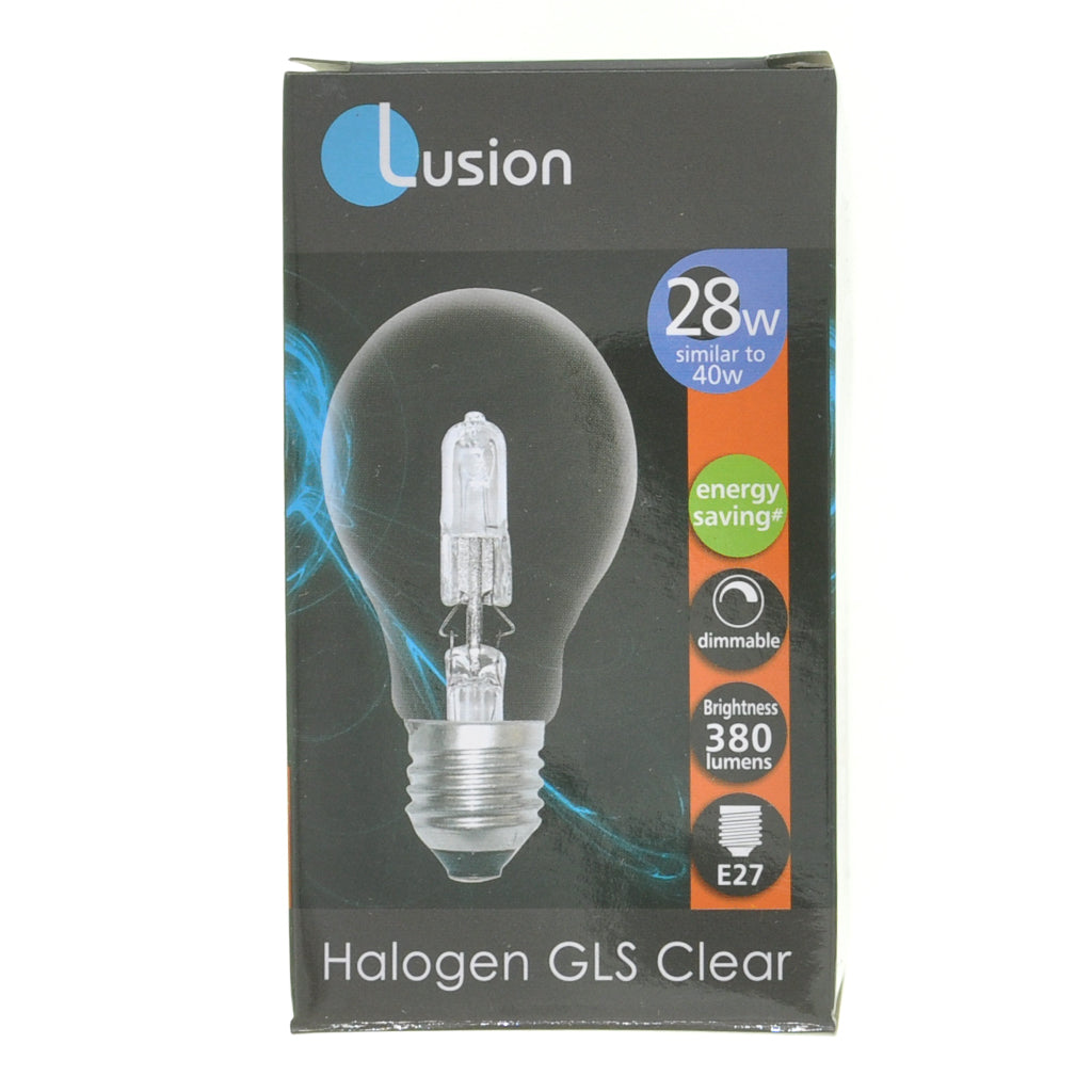 Lusion GLS Halogen Light Bulb E27 240V 28W Clear 30028