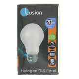 Lusion GLS Halogen Light Bulb E27 240V 28W Pearl 30029