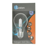 Lusion GLS Halogen Light Bulb E27 240V 70W Clear 30034