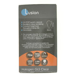 Lusion GLS Halogen Light Bulb E27 240V 70W Clear 30034