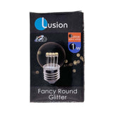 Lusion Glitter Fancy Round LED Light Bulb E27 240V 1W W/W 20195